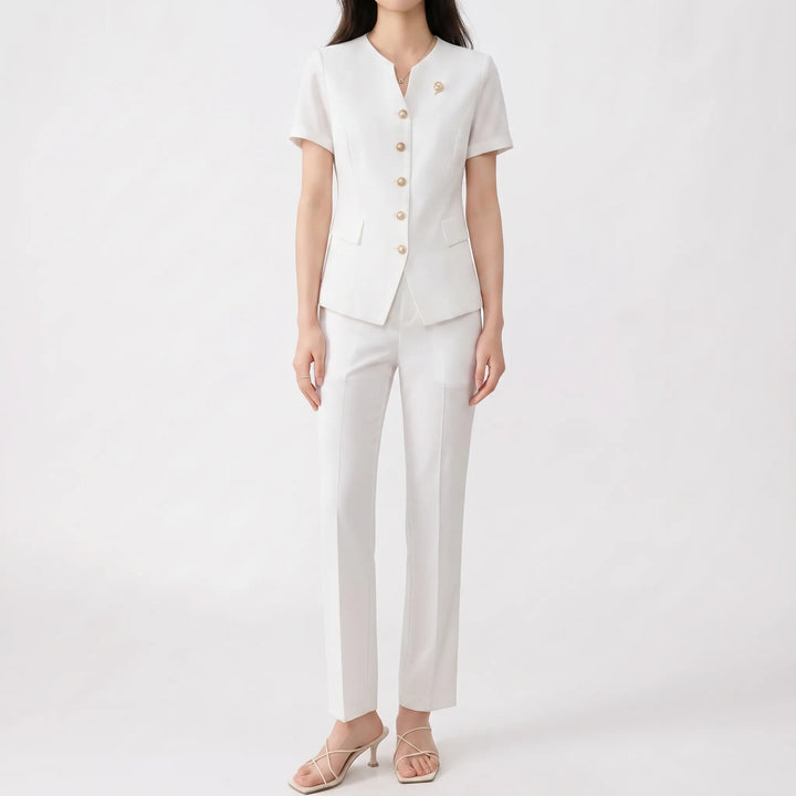 Ladies Pink Pants Suit -  Lynne