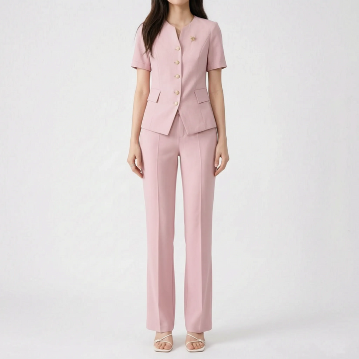 Ladies Pink Pants Suit -  Lynne