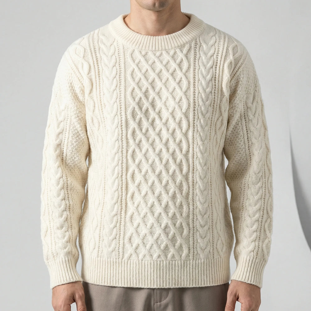 Langarm-Zopfmuster-Pullover - David