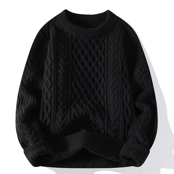 Langarm-Zopfmuster-Pullover - David