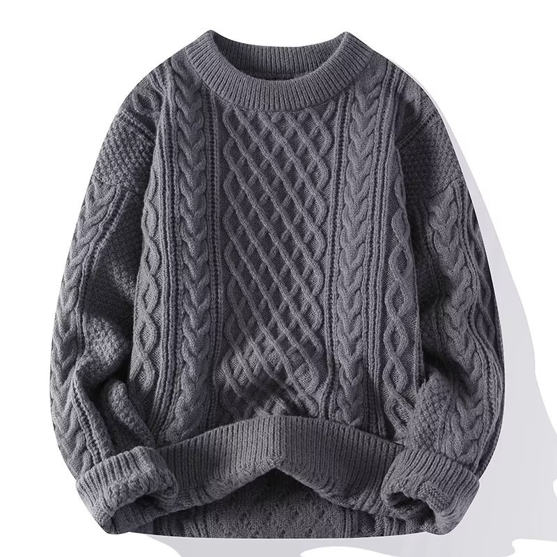 Langarm-Zopfmuster-Pullover - David