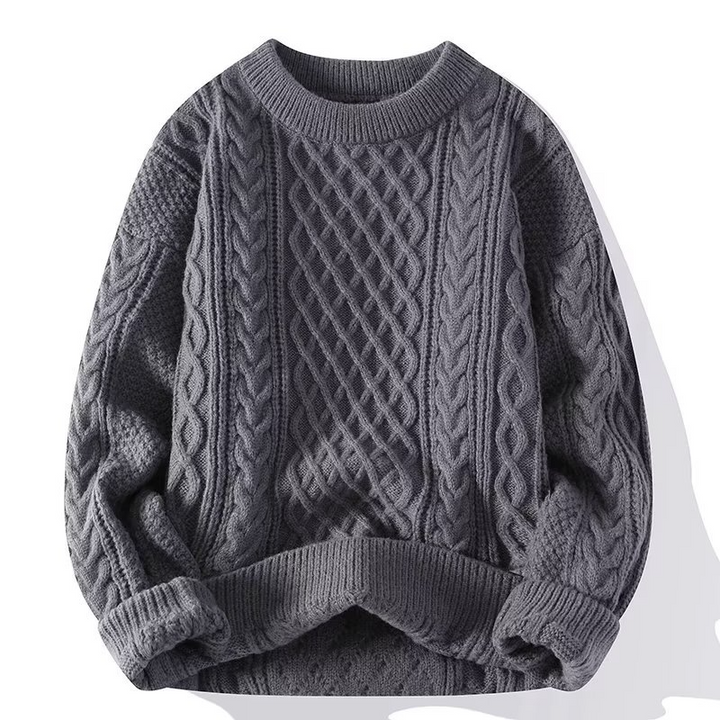 Langarm-Zopfmuster-Pullover - David