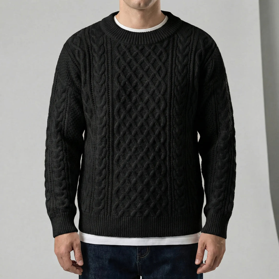 Langarm-Zopfmuster-Pullover - David