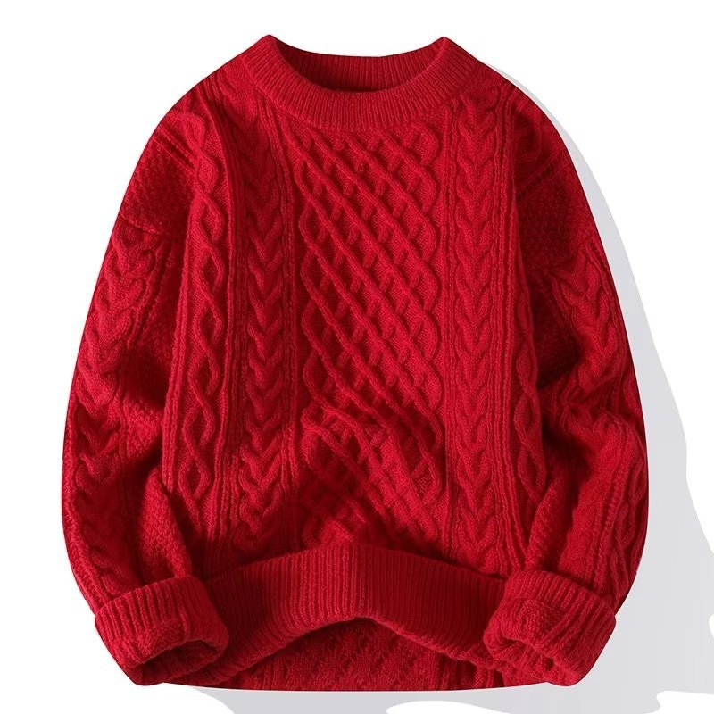 Langarm-Zopfmuster-Pullover - David