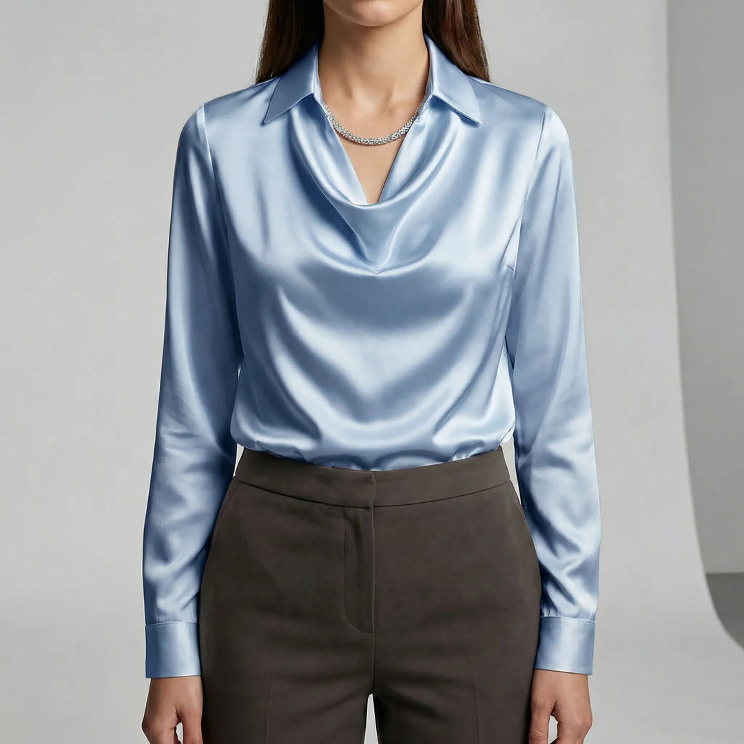Langärmelige Drapée-Bluse - Ceylin