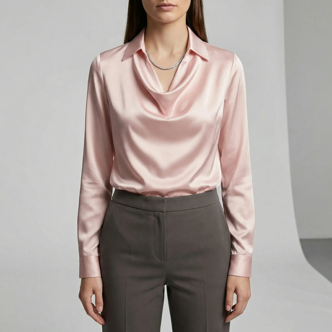 Langärmelige Drapée-Bluse - Ceylin