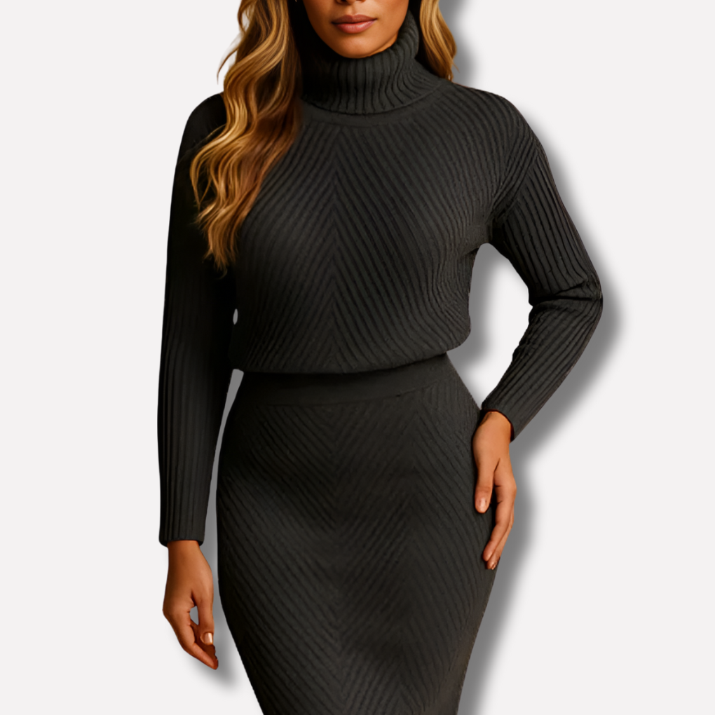 Langärmeliges Midi-Winterkleid - Viktoria