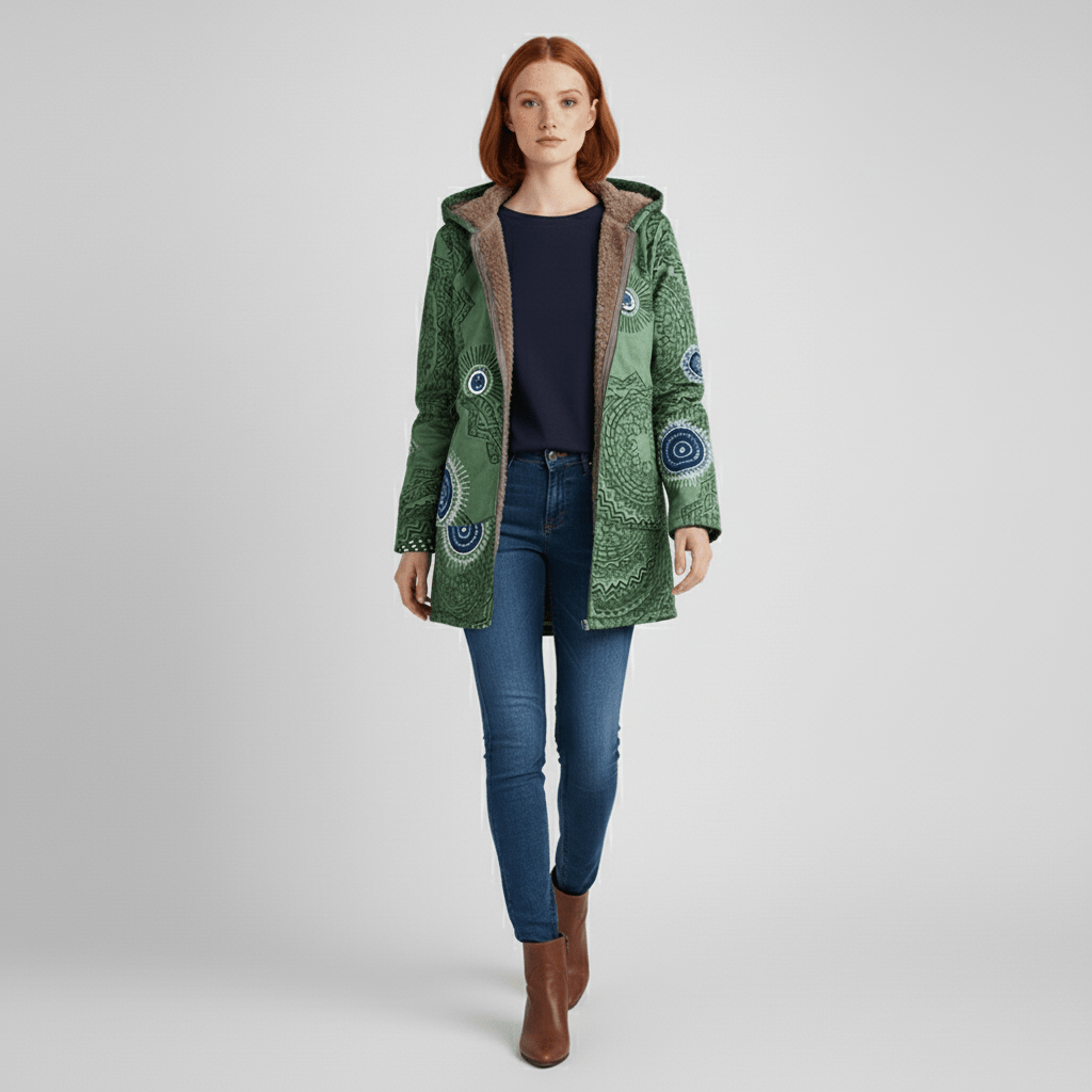 Lange Taillierte Kapuzenjacke - Philine