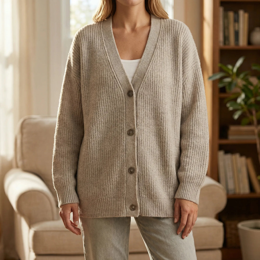 Langer Cardigan Mit Offenem Vorderausschnitt - Lene