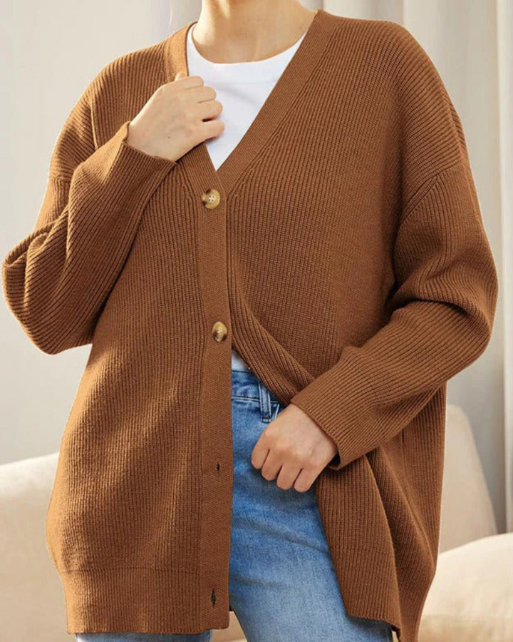 Langer Cardigan Mit Offenem Vorderausschnitt - Lene