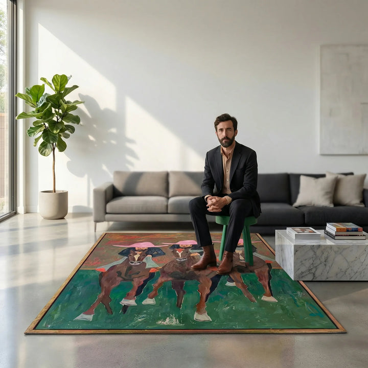 Large Vintage Art Area Rug - ArtelloRug