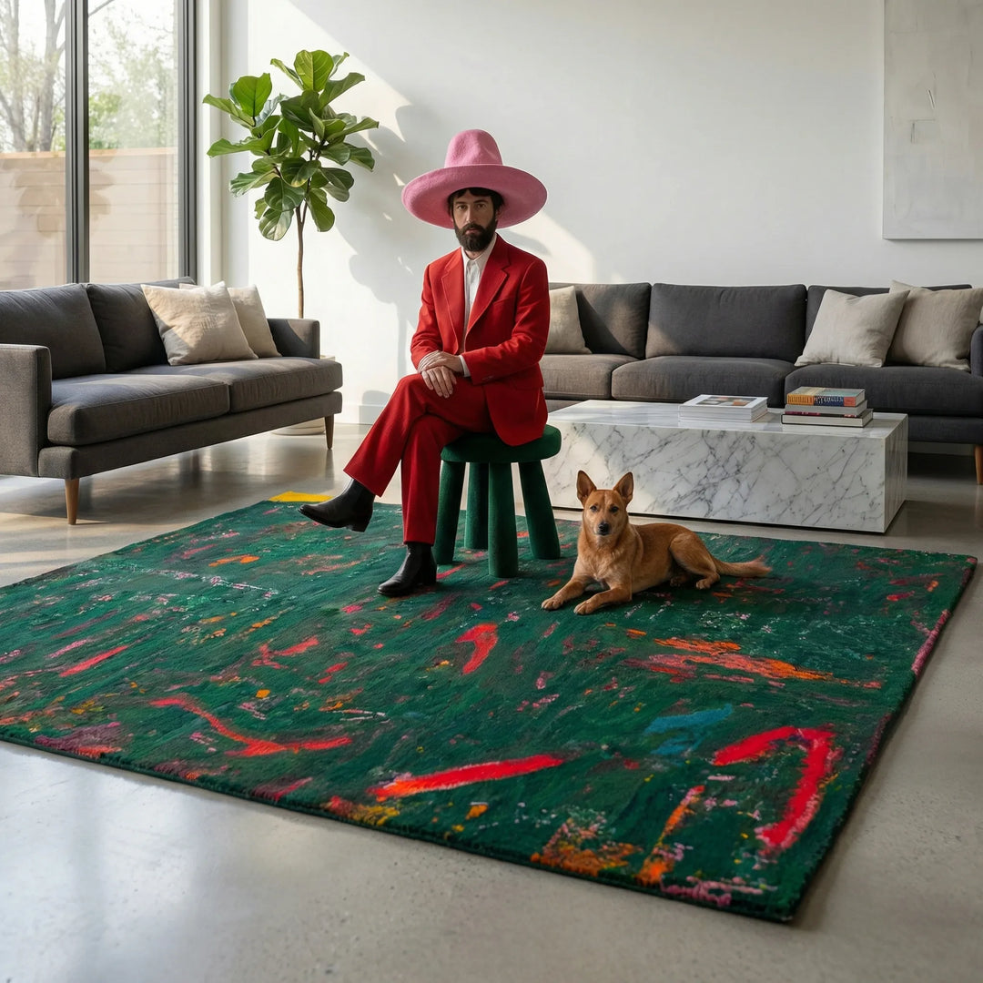 Large Vintage Art Area Rug - ArtelloRug