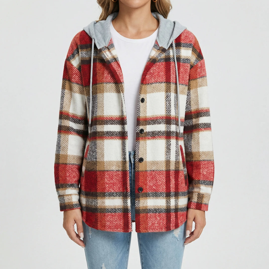 Lässige Hemdjacke Mit Kapuze - Felicia