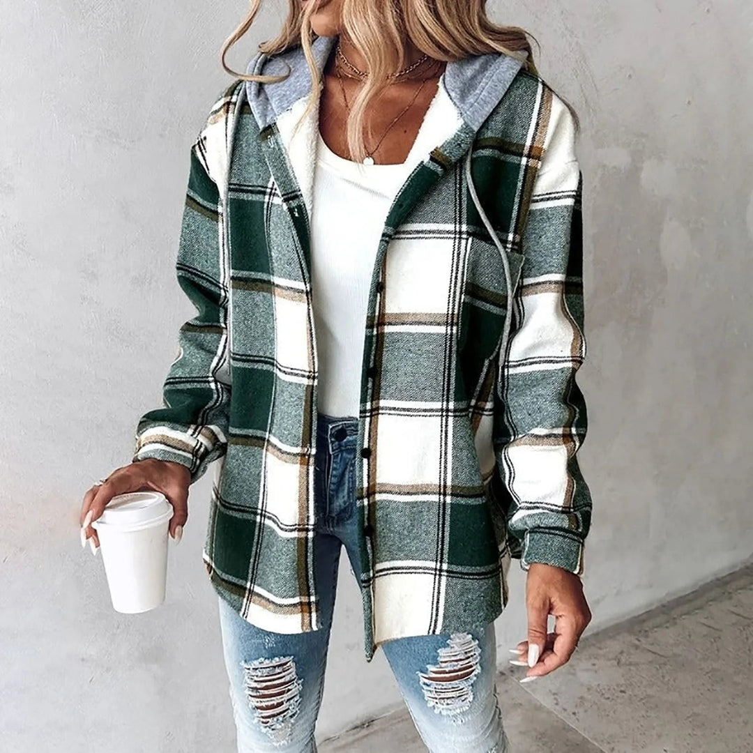Lässige Hemdjacke Mit Kapuze - Felicia