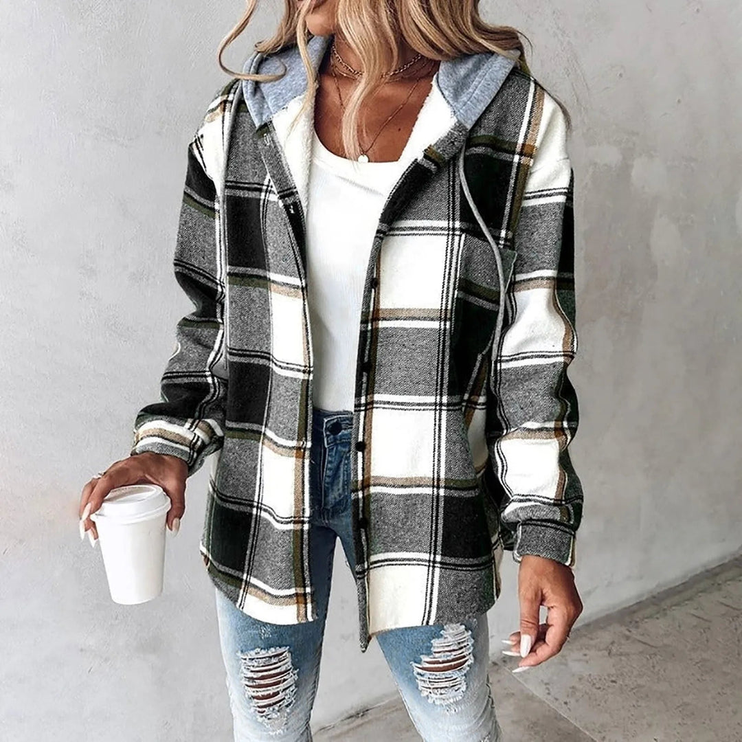 Lässige Hemdjacke Mit Kapuze - Felicia