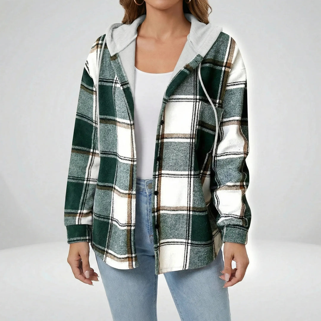 Lässige Hemdjacke Mit Kapuze - Felicia