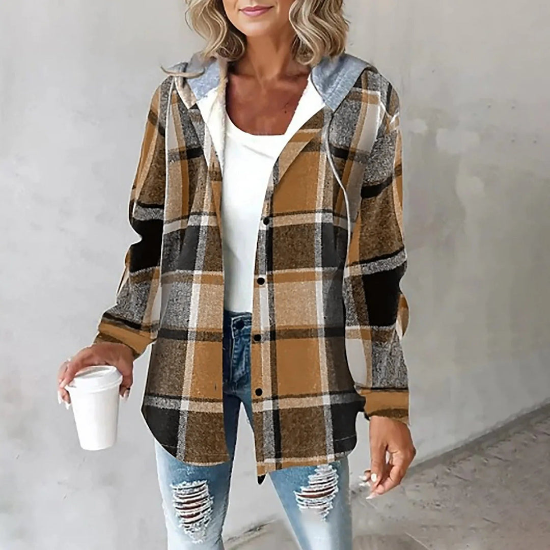 Lässige Hemdjacke Mit Kapuze - Felicia