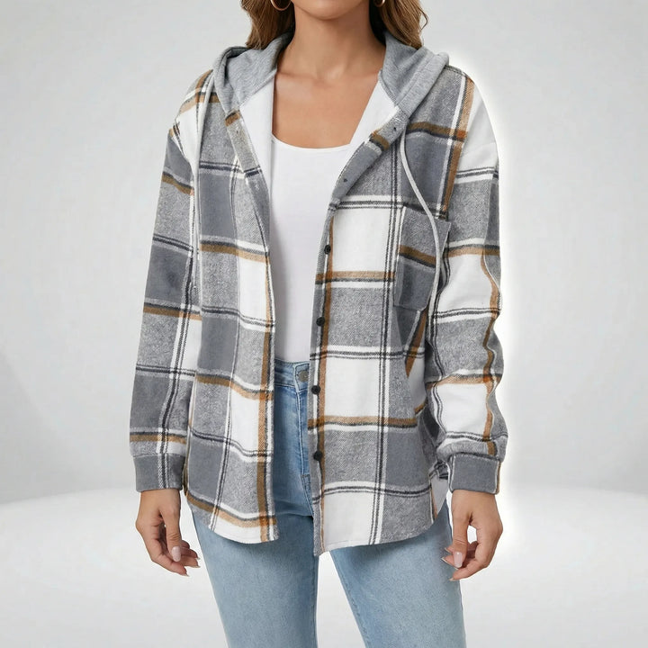Lässige Hemdjacke Mit Kapuze - Felicia