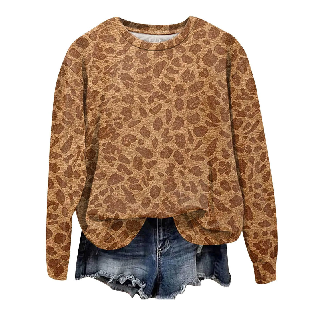 Leopard Print Oversized Sweatshirt - Lana