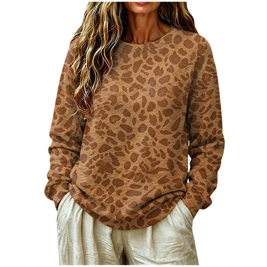 Leopard Print Oversized Sweatshirt - Lana