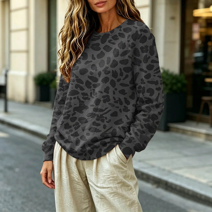 Leopard Print Oversized Sweatshirt - Lana