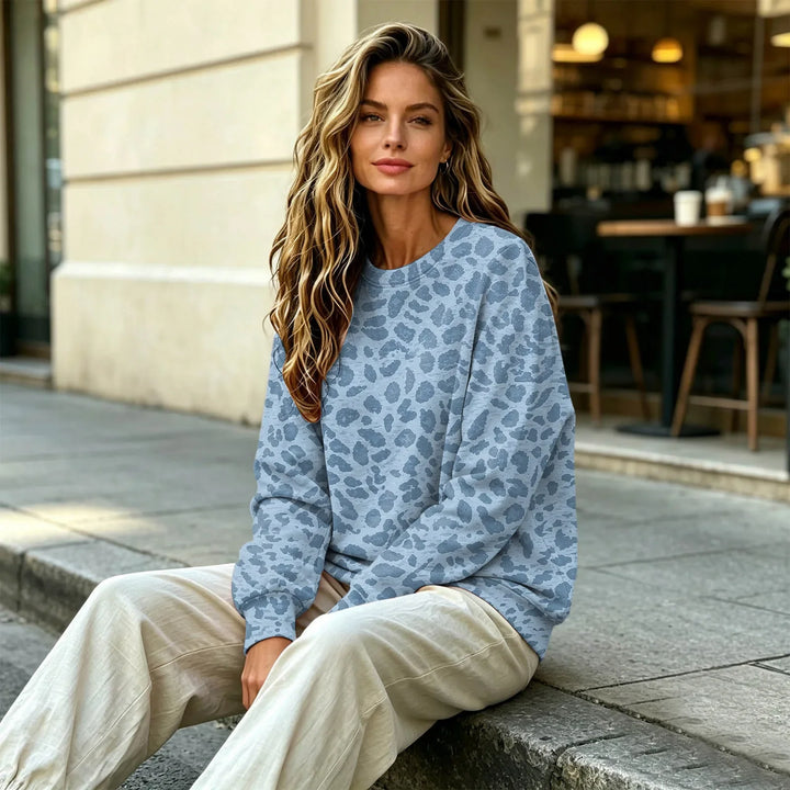 Leopard Print Oversized Sweatshirt - Lana