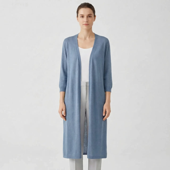 Lightweight Long Open-Front Cardigan - Cora