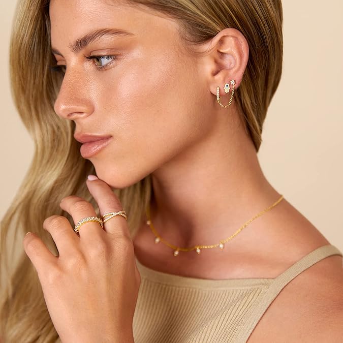 Linked Chain Hoop Earrings - Gleamix