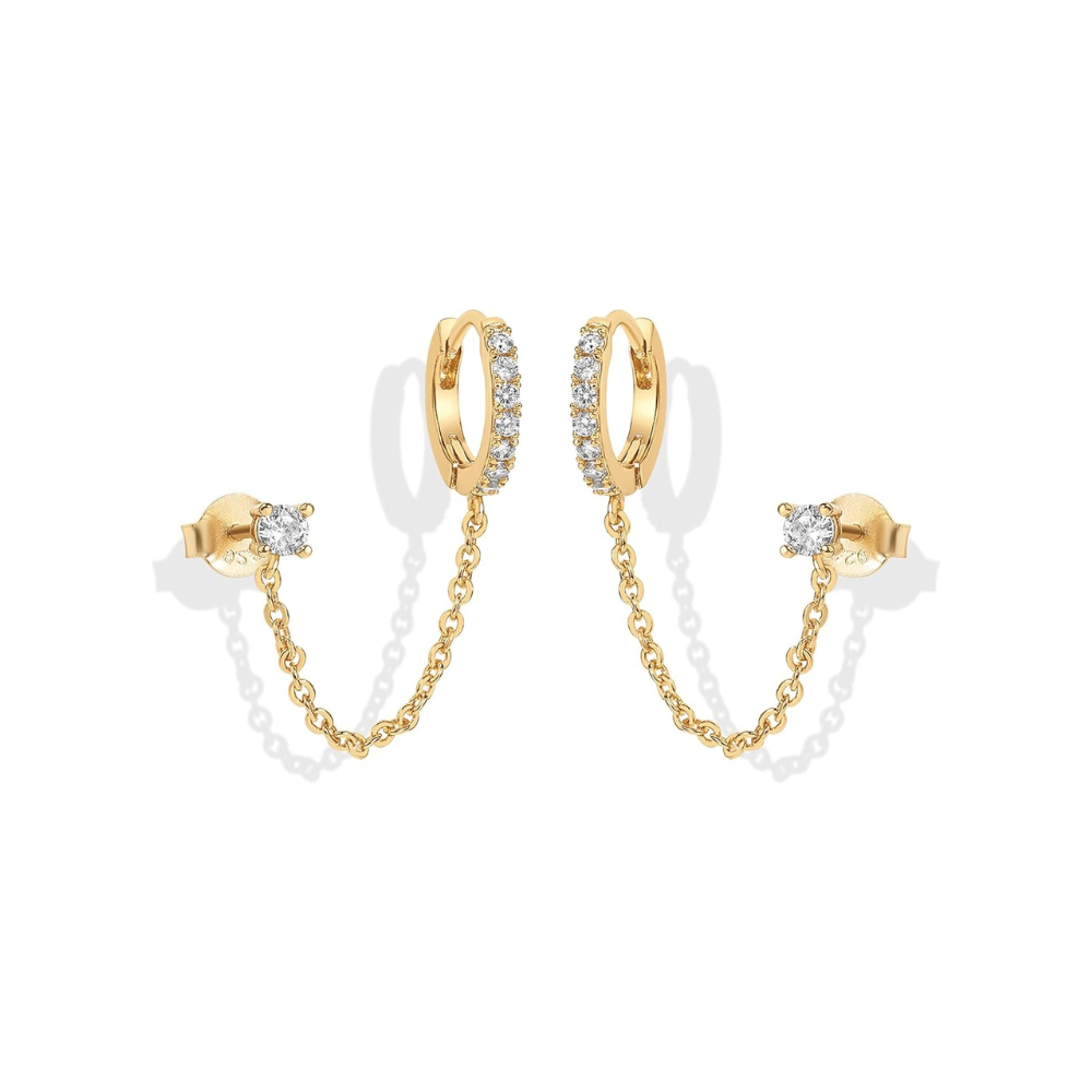 Linked Chain Hoop Earrings - Gleamix