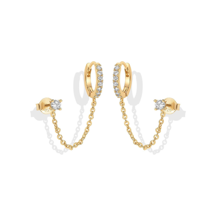 Linked Chain Hoop Earrings - Gleamix