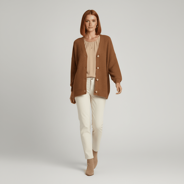 Locker Geschnittener Cardigan Mit Knopfleiste - Jamila