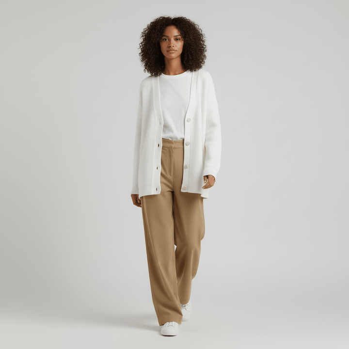Locker Geschnittener Cardigan Mit Knopfleiste - Jamila