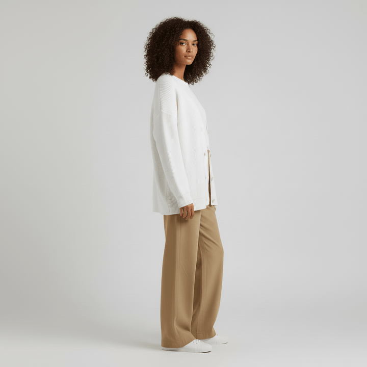 Locker Geschnittener Cardigan Mit Knopfleiste - Jamila