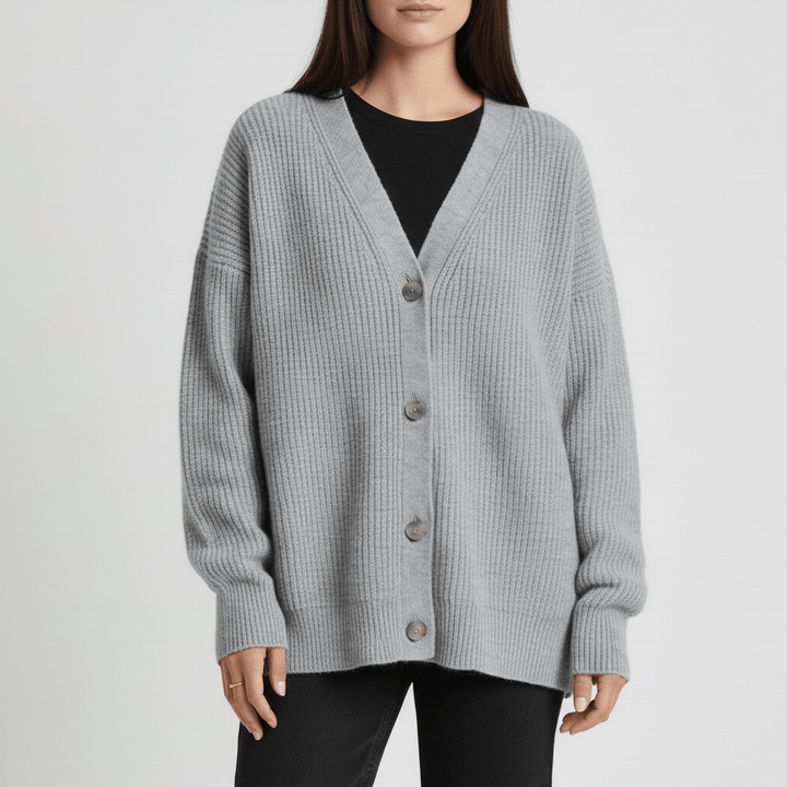 Locker Geschnittener Cardigan Mit Knopfleiste - Jamila
