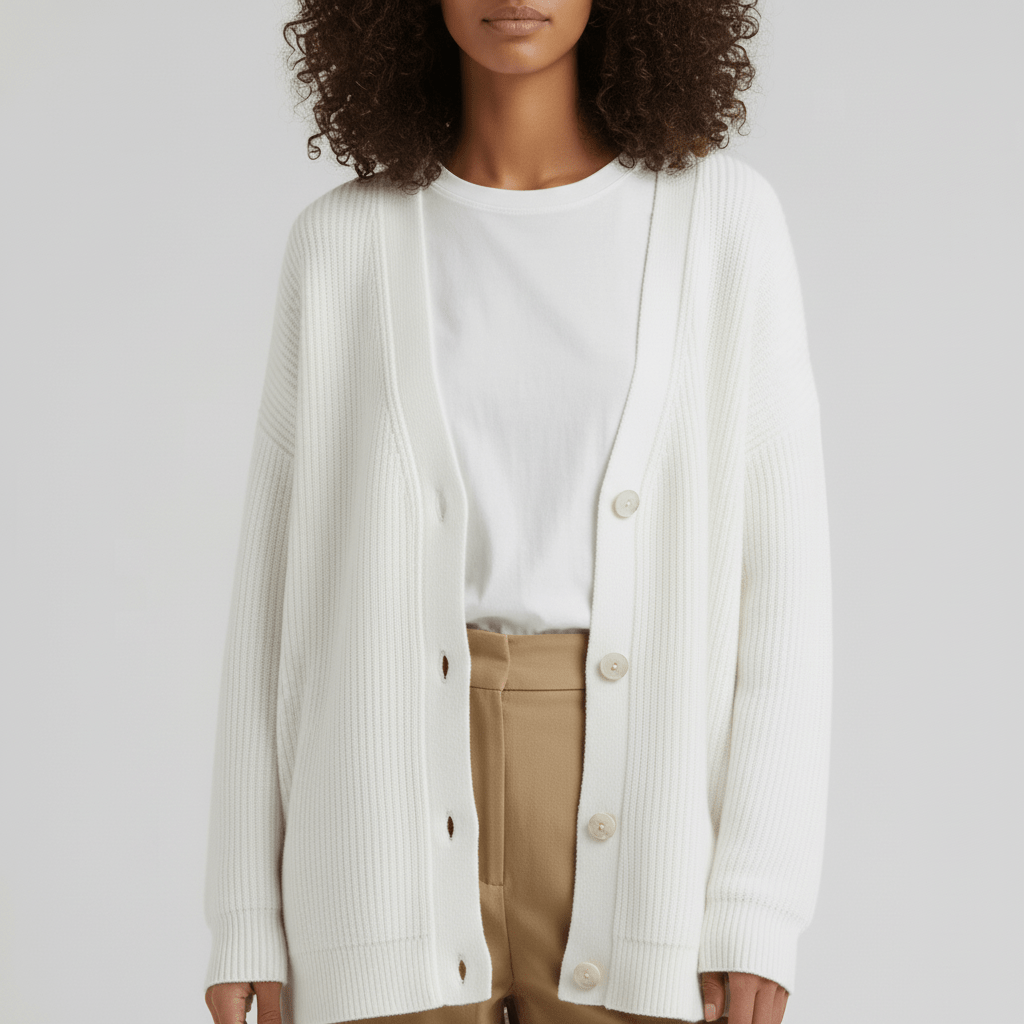 Locker Geschnittener Cardigan Mit Knopfleiste - Jamila