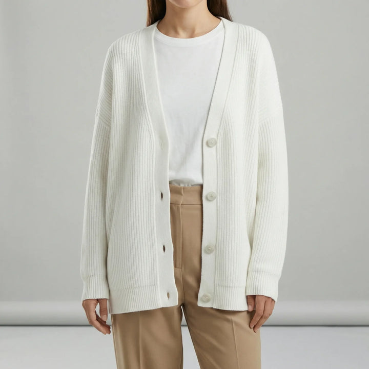 Locker Geschnittener Cardigan Mit Knopfleiste - Jamila