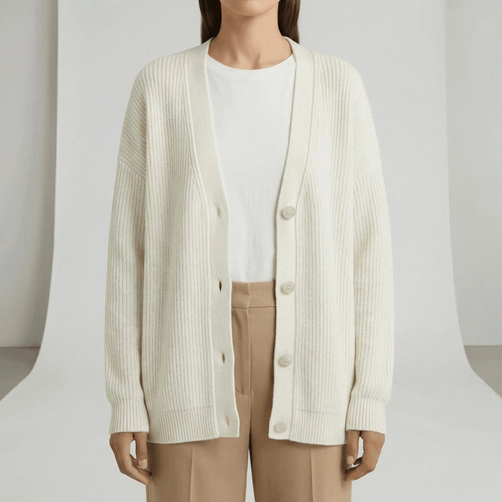 Locker Geschnittener Cardigan Mit Knopfleiste - Jamila