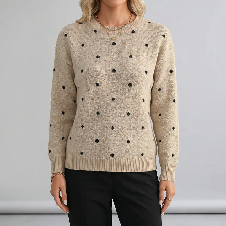 Locker Sitzender Pullover Mit Punktmuster - Sahra