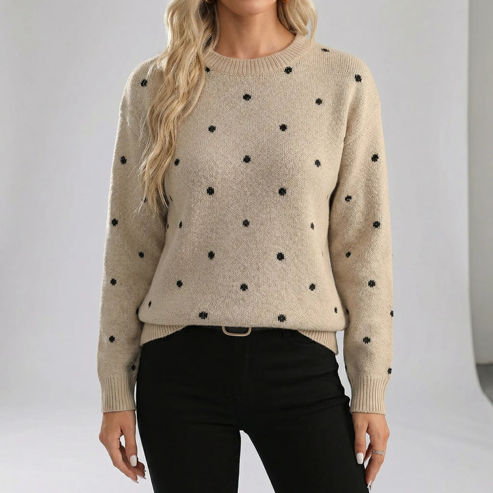 Locker Sitzender Pullover Mit Punktmuster - Sahra