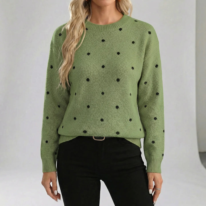 Locker Sitzender Pullover Mit Punktmuster - Sahra