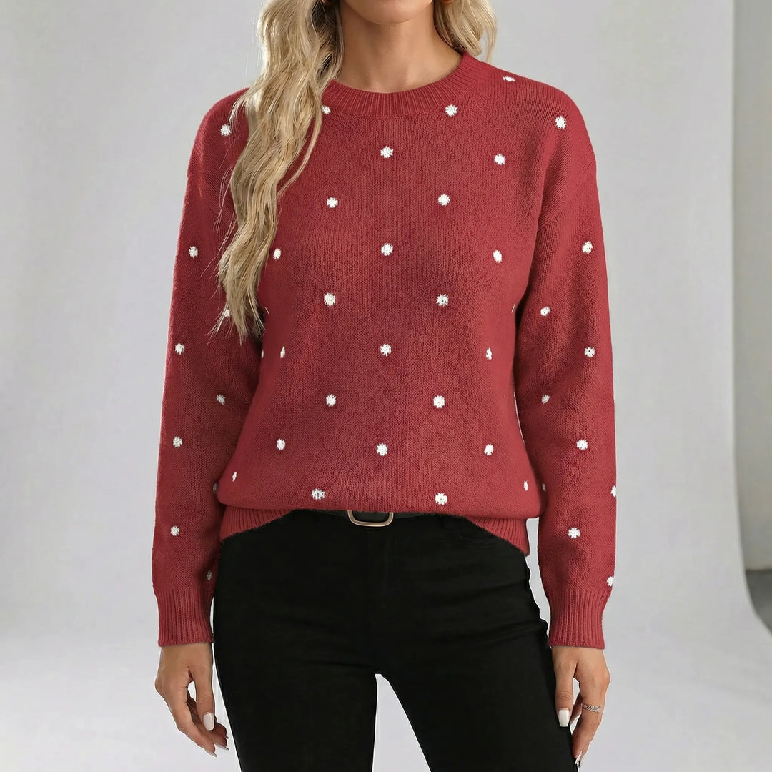 Locker Sitzender Pullover Mit Punktmuster - Sahra