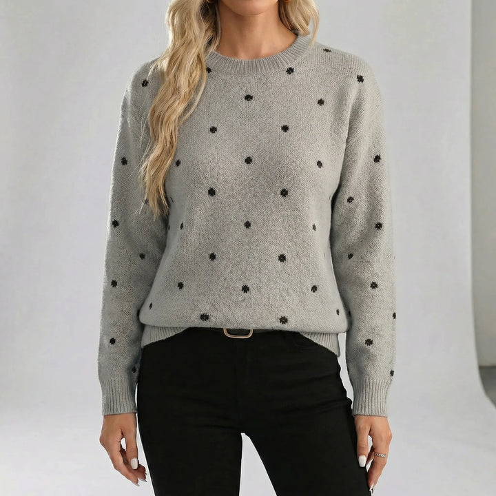 Locker Sitzender Pullover Mit Punktmuster - Sahra