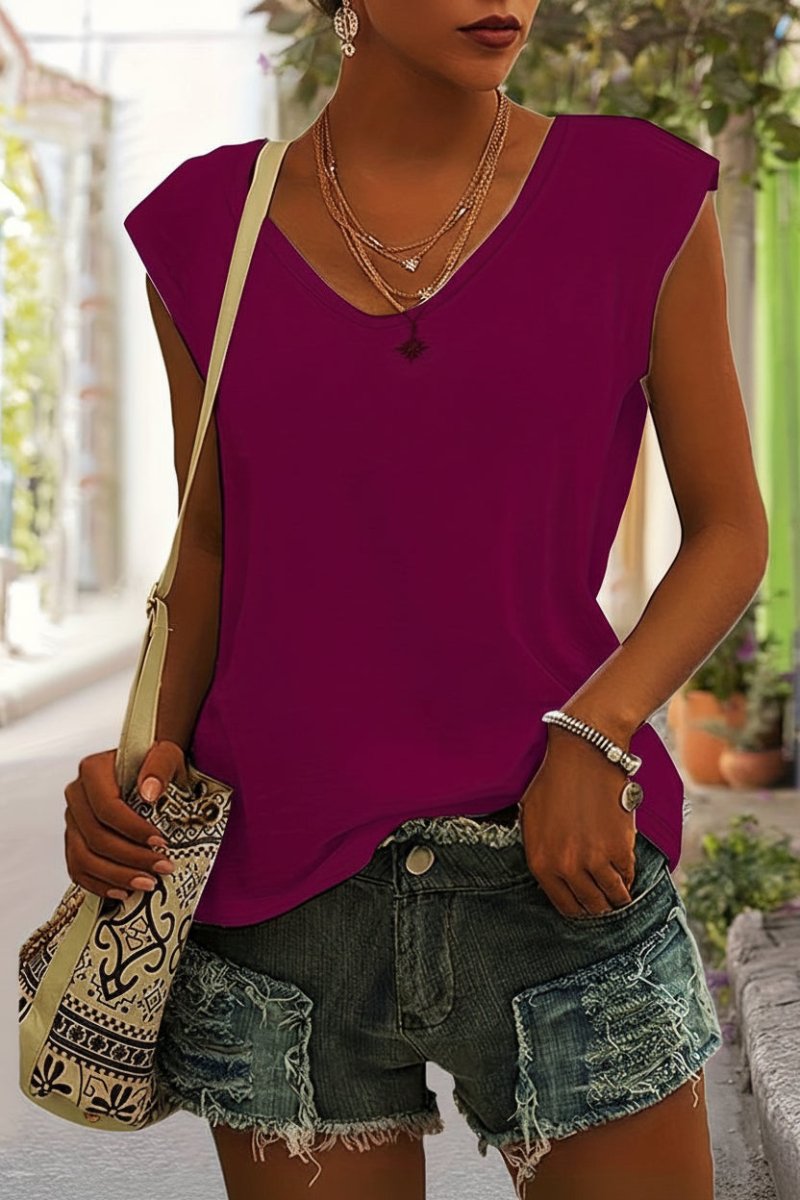 Lockeres V-Ausschnitt-Shirt - Nadine