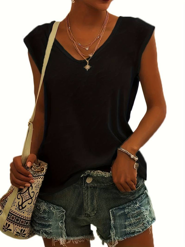 Lockeres V-Ausschnitt-Shirt - Nadine