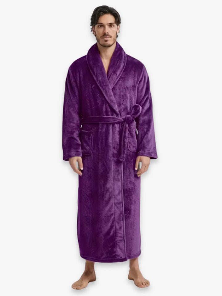 Long Men's Dressing Gown With Tie Belt - Marlon
