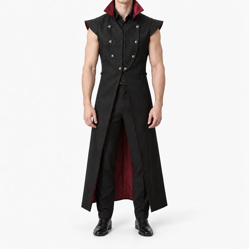 Long Sleeveless Gothic Vest - Vespera