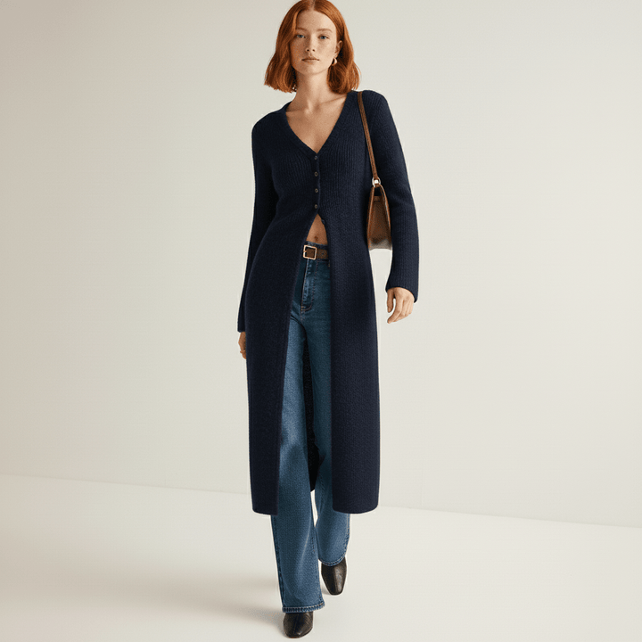 Longline-Cardigan Mit Knopfleiste - Lisann