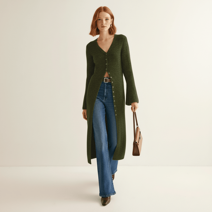 Longline-Cardigan Mit Knopfleiste - Lisann