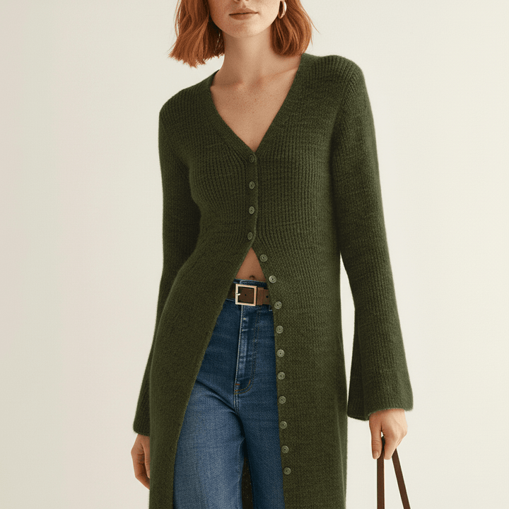 Longline-Cardigan Mit Knopfleiste - Lisann