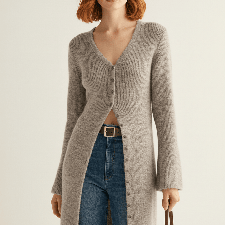 Longline-Cardigan Mit Knopfleiste - Lisann